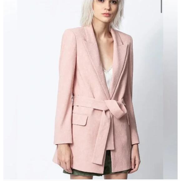 ZADIG & VOLTAIRE Vita Jac Mandala Jacket S 36 Blush Pink Tie Prep Old Money - Picture 4 of 13
